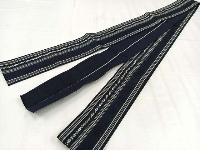平和屋着物◎男性　本場筑前博多織　角帯　献上　証紙付き　正絹　逸品　AABM5306bw