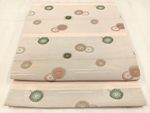 平和屋着物◎六通柄袋帯　唐織　横段花文　AABM5331bw