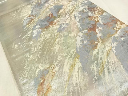 平和屋着物◎六通柄袋帯　立波文　金銀糸　正絹　逸品　AABM5384bw