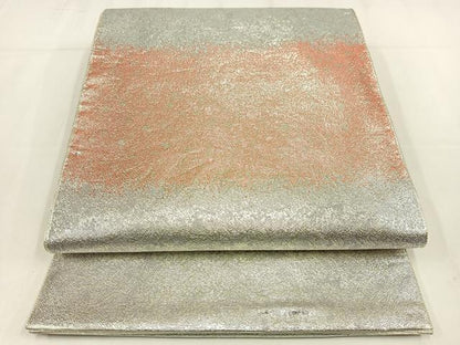 平和屋着物◎佐賀錦　六通柄袋帯　彩段霞文　金銀糸　正絹　逸品　AABM5391bw