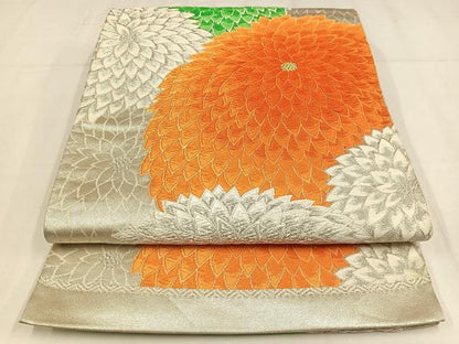 平和屋着物◎六通柄袋帯　唐織　菊尽くし　正絹　逸品　AABM5392bw