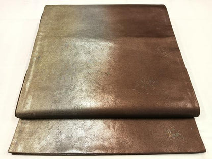 平和屋着物◎六通柄袋帯　霞間道　金銀糸　引箔　正絹　逸品　AABM5405bw