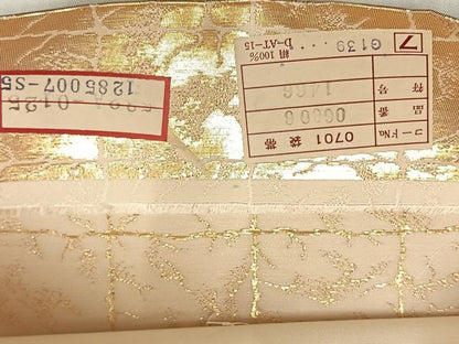 平和屋着物◎西陣　廣部商事謹製　六通柄袋帯　道長取色紙文　九百本金弐重織　正絹　逸品　AABM5409bw