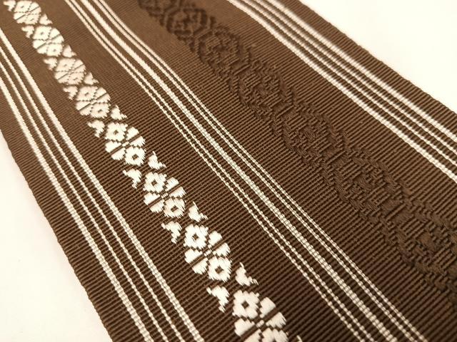 平和屋着物◎男性　本場筑前博多織　角帯　献上　正絹　逸品　AABM5411bw
