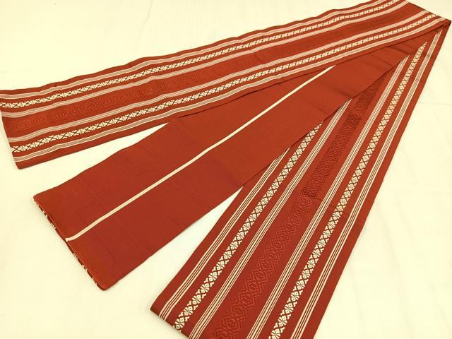 平和屋着物◎本場筑前博多織　半幅帯　献上　正絹　逸品　AABM5414bw