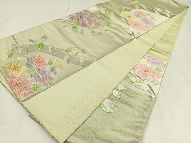 平和屋着物◎六通柄袋帯　唐織　草花文　金銀糸　正絹　逸品　AABM5416bw