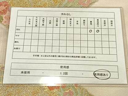 平和屋着物◎六通柄袋帯　花菱文　金銀糸　正絹　逸品　AABM5427bw