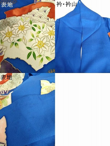 平和屋着物●豪華振袖　破れ地紙花文　金彩　正絹　逸品　AABM5441cs