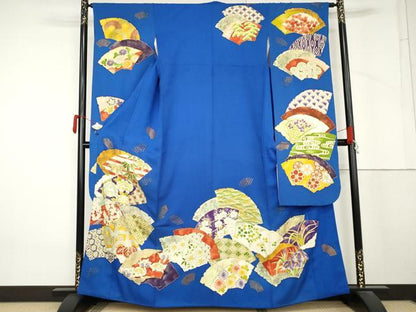 平和屋着物●豪華振袖　破れ地紙花文　金彩　正絹　逸品　AABM5441cs