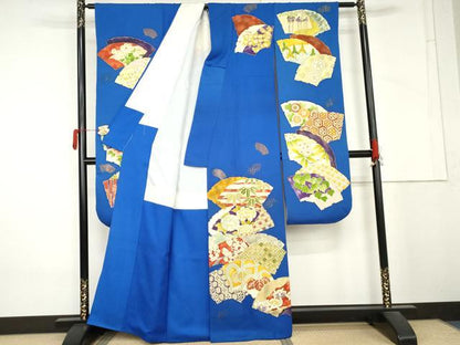 平和屋着物●豪華振袖　破れ地紙花文　金彩　正絹　逸品　AABM5441cs