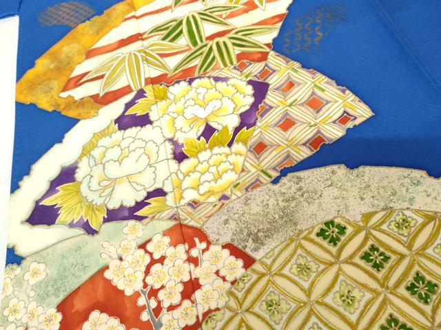 平和屋着物●豪華振袖　破れ地紙花文　金彩　正絹　逸品　AABM5441cs
