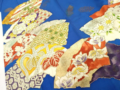 平和屋着物●豪華振袖　破れ地紙花文　金彩　正絹　逸品　AABM5441cs