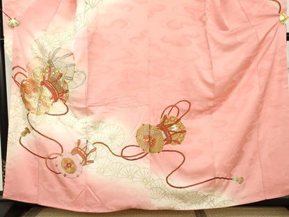 平和屋着物●豪華振袖　総刺繍　駒刺繍　鶴　花鼓文　暈し染め　金彩　金銀糸　正絹　逸品　AABM5442cs