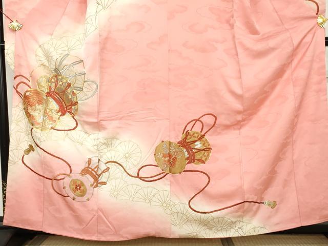 平和屋着物●豪華振袖　総刺繍　駒刺繍　鶴　花鼓文　暈し染め　金彩　金銀糸　正絹　逸品　AABM5442cs