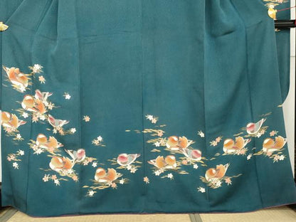 平和屋着物●豪華振袖　鴛鴦花文　金彩　正絹　逸品　AABM5447cs
