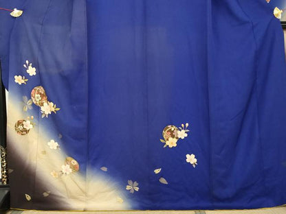 平和屋着物●豪華振袖　桜毬文　暈し染め　金彩　正絹　逸品　AABM5448cs