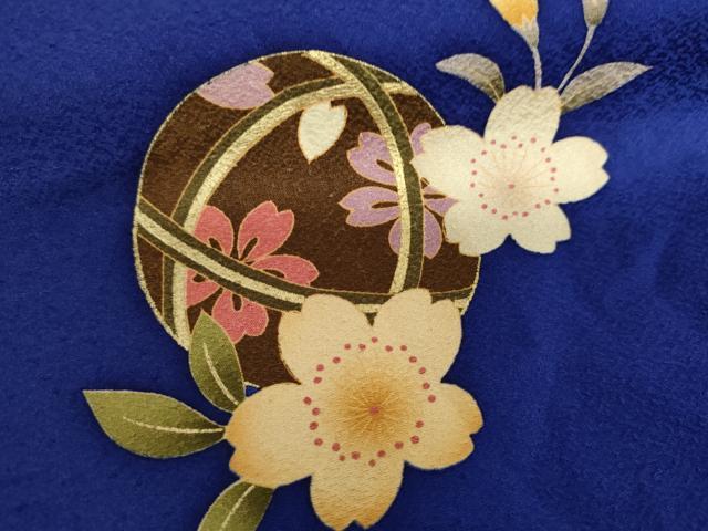 平和屋着物●豪華振袖　桜毬文　暈し染め　金彩　正絹　逸品　AABM5448cs