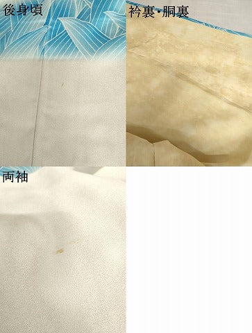平和屋着物●豪華振袖　駒刺繍　枝花文　暈し染め　銀彩　正絹　逸品　AABM5449cs