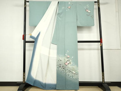 平和屋着物●訪問着　友禅　作家物　枝花文　正絹　逸品　AABM5455cs