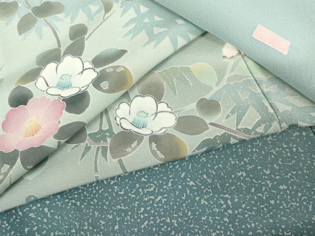 平和屋着物●訪問着　友禅　作家物　枝花文　正絹　逸品　AABM5455cs