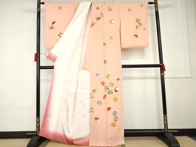 平和屋着物●銀座越後屋　訪問着　貝合わせ花文　金彩　正絹　逸品　AABM5460cs