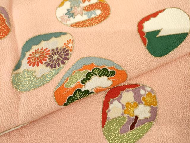 平和屋着物●銀座越後屋　訪問着　貝合わせ花文　金彩　正絹　逸品　AABM5460cs