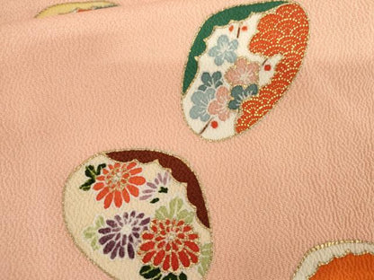 平和屋着物●銀座越後屋　訪問着　貝合わせ花文　金彩　正絹　逸品　AABM5460cs