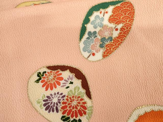 平和屋着物●銀座越後屋　訪問着　貝合わせ花文　金彩　正絹　逸品　AABM5460cs
