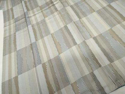 平和屋着物●上質な小紋　市松縞立涌　正絹　逸品　AABM5473cs