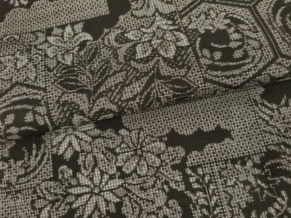 平和屋着物●本場大島紬　吉三郎　吉織物謹製　割込絣織　徒然草　正絹　逸品　AABM5474cs