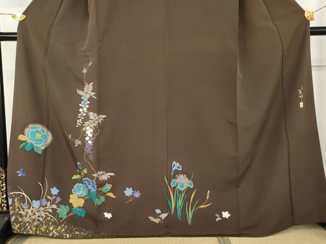 平和屋着物●吉澤友禅　吉田蓑助　訪問着　枝花文　金彩　正絹　逸品　AABM5477cs