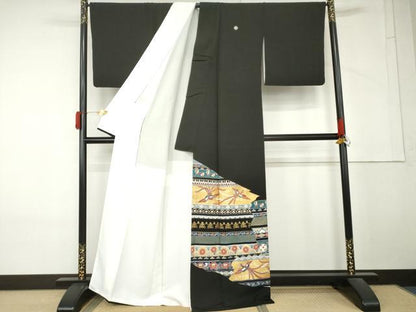 平和屋着物●豪華黒留袖　作家物　鳳凰花文　金彩　正絹　逸品　AABM5478cs