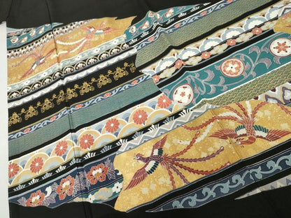 平和屋着物●豪華黒留袖　作家物　鳳凰花文　金彩　正絹　逸品　AABM5478cs