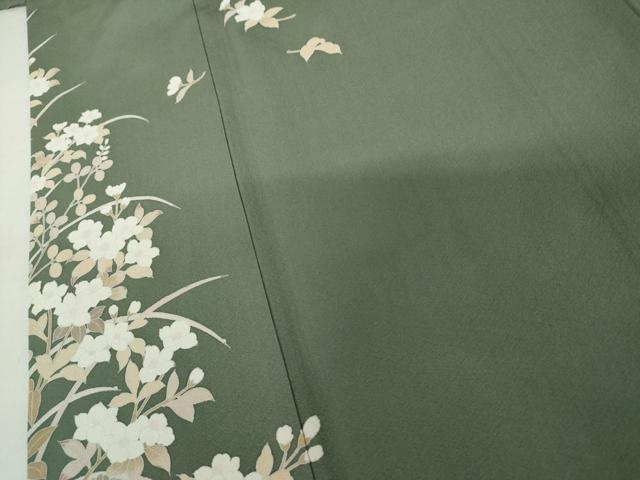平和屋着物●訪問着　友禅　作家物　枝花文　正絹　逸品　AABM5479cs