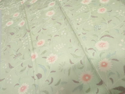 平和屋着物●上質な小紋　地紋起こし　枝花文　正絹　逸品　AABM5482cs