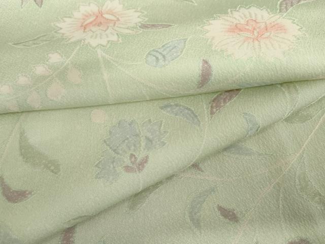 平和屋着物●上質な小紋　地紋起こし　枝花文　正絹　逸品　AABM5482cs