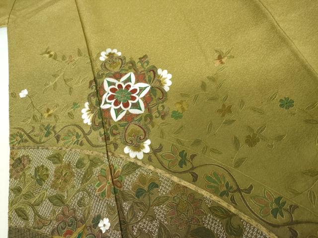 平和屋着物●中国三大刺繍　汕頭刺繍　スワトウ刺繍　総刺繍　訪問着　正倉院花文　暈し染め　金糸　正絹　逸品　AABM5486cs