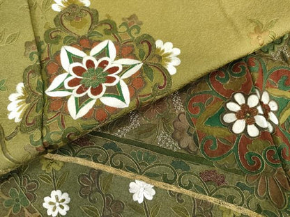 平和屋着物●中国三大刺繍　汕頭刺繍　スワトウ刺繍　総刺繍　訪問着　正倉院花文　暈し染め　金糸　正絹　逸品　AABM5486cs