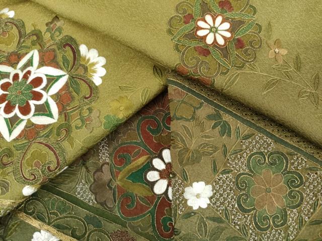 平和屋着物●中国三大刺繍　汕頭刺繍　スワトウ刺繍　総刺繍　訪問着　正倉院花文　暈し染め　金糸　正絹　逸品　AABM5486cs