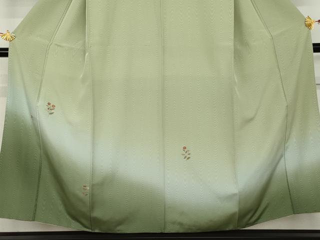 平和屋着物●訪問着　総刺繍　枝花文　暈し染め　金糸　正絹　逸品　AABM5490cs