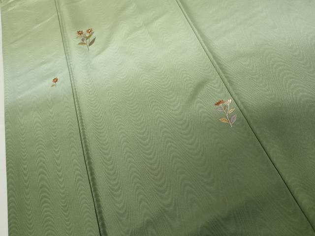 平和屋着物●訪問着　総刺繍　枝花文　暈し染め　金糸　正絹　逸品　AABM5490cs