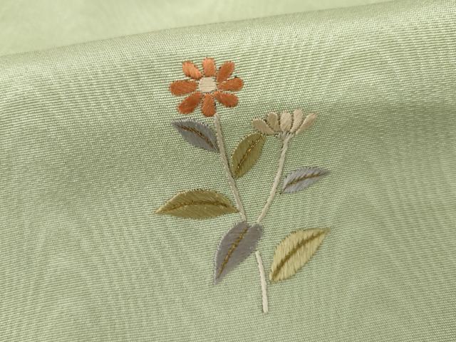 平和屋着物●訪問着　総刺繍　枝花文　暈し染め　金糸　正絹　逸品　AABM5490cs