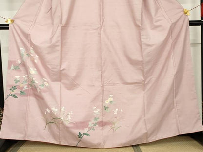平和屋着物●本加賀友禅作家　成竹登茂男　白山紬　訪問着　枝花文　ますいわ屋扱い　正絹　逸品　AABM5499cs