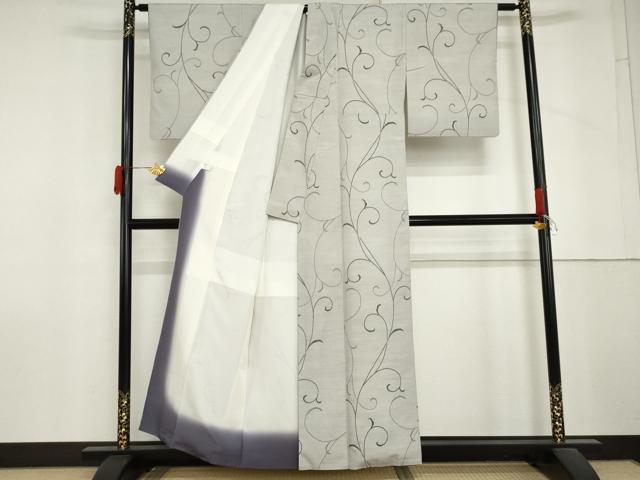平和屋着物●上質な紬　唐草文　正絹　逸品　AABM5505cs