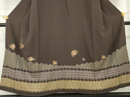 平和屋着物●訪問着　総刺繍　京風景文　金糸　やまと誂製　正絹　逸品　未使用　AABM5507cs