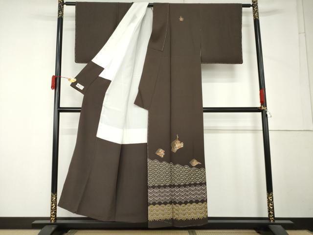 平和屋着物●訪問着　総刺繍　京風景文　金糸　やまと誂製　正絹　逸品　未使用　AABM5507cs