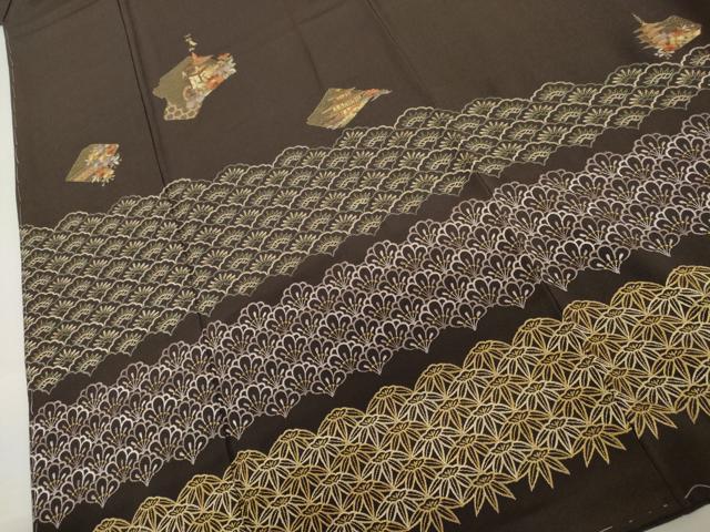 平和屋着物●訪問着　総刺繍　京風景文　金糸　やまと誂製　正絹　逸品　未使用　AABM5507cs