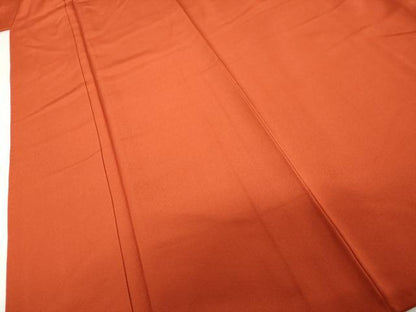 平和屋着物●上質な色無地　丹色　正絹　逸品　AABM5511cs