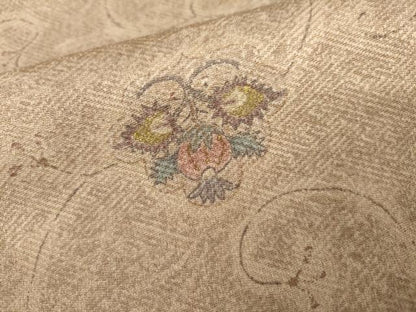 平和屋着物●上質な小紋　花唐草文　金彩　正絹　逸品　AABM5513cs