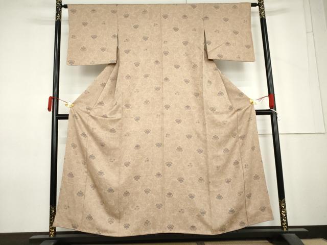 平和屋着物●上質な小紋　花唐草文　金彩　正絹　逸品　AABM5513cs